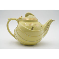 Vintage Hall 0799 6-Cup Parade Teapot & Lid Yellow, Gold Motif Made in USA