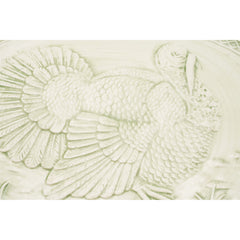 Mervyn's Large Green Ceramic Turkey Platter 18.5" x 14.25" Made in Portugal