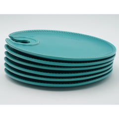 Princess House Pavillion Del Mar Teal Blue Party Snack Plates Set of 6