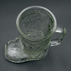Vintage Clear Cowboy Boot Drinking Glass Beer Mug