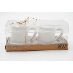 Boston Warehouse White Ceramic Salt & Pepper Shakers Set
