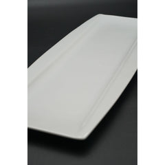 Crate and Barrel Large Porcelain Serving Platter 19" White Edge Server #231-650