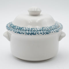 Corning Corelle Blue Hearts Individual Casserole & Lid Blue Sponge Rim