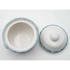 Corning Corelle Blue Hearts Individual Casserole & Lid Blue Sponge Rim