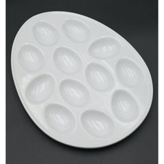BIA Cordon Bleu White Porcelain Deviled Egg Serving Plate Holds 12 Eggs