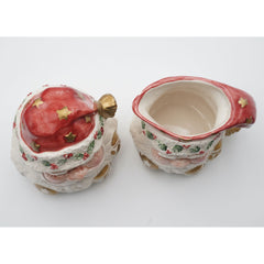 World Bazaars Christmas Ceramic Santa Claus Head Creamer and Sugar Bowl