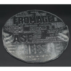Party Fromage Cheese 12.75" Glass Platter w/ Handle - Cheddar, Pecorino, Brie