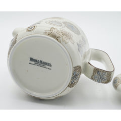 World Market Ceramic Driftwood Floral 4-Cup Teapot with Lid