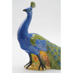 Holland Mold Ceramic Peacock Large Statue 15" x 10.5" Entryway Feng Shui