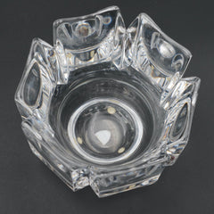 Orrefors Corona Crystal Glass 5" Round Bowl Lars Hellsten Sweden