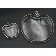 Vintage 1950s Hazel-Atlas Orchard Apple-Shaped Snack Plate & Coaster/Ashtray Set