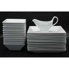 The Cellar Whiteware Square Coupe Cereal Bowl, Dinner Plate, Gravy Boat *PICK*