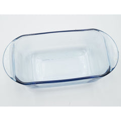 Vintage Blue Glass Loaf Pan Bread Baking Dish 1.5 qt 5" x 9" USA