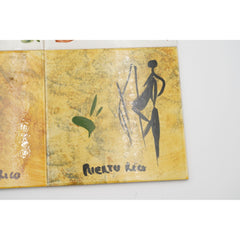 Vintage 4-pcs Los Bohios Puerto Rico Hand-Painted Ceramic Coasters Trivets Tiles
