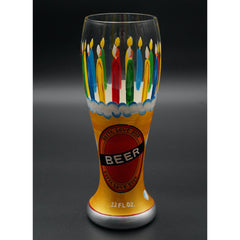Lolita Birthday Beer Glass 9" H Pilsner Beer Glass 22 fl. oz. Hand-Painted