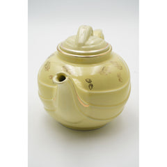 Vintage Hall 0799 6-Cup Parade Teapot & Lid Yellow, Gold Motif Made in USA
