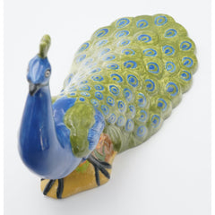 Holland Mold Ceramic Peacock Large Statue 15" x 10.5" Entryway Feng Shui