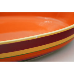 Crate & Barrel Tampico Stripe Chip & Dip Oval Platter with Bowl