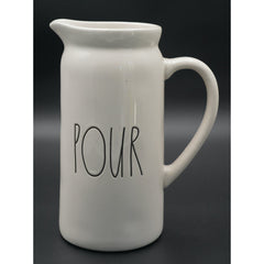 Rae Dunn "Pour" and "Quench" Large Pitchers 9" H Set of 2