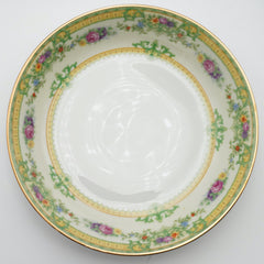 Vintage KPM Normandy Germany Dinnerware & Serveware Green & Yellow Rim, Florals