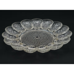 Indiana Glass Hobnail Clear Egg & Relish Tray, Holds 15 Eggs, 11.25" Round