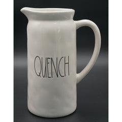Rae Dunn "Pour" and "Quench" Large Pitchers 9" H Set of 2