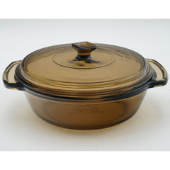 L'ovenware 1.5 Qt Ember Glass Casserole with Lid & Handles Made in USA