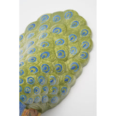 Holland Mold Ceramic Peacock Large Statue 15" x 10.5" Entryway Feng Shui