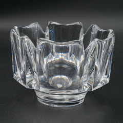 Orrefors Corona Crystal Glass 5" Round Bowl Lars Hellsten Sweden