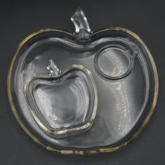 Vintage 1950s Hazel-Atlas Orchard Apple-Shaped Snack Plate & Coaster/Ashtray Set
