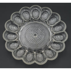 Indiana Glass Hobnail Clear Egg & Relish Tray, Holds 15 Eggs, 11.25" Round