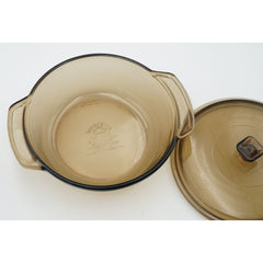 L'ovenware 1.5 Qt Ember Glass Casserole with Lid & Handles Made in USA
