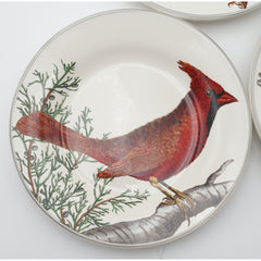 Pottery Barn Winter Fauna 8.75" Salad Plates Stoneware, Mixed Set of 4