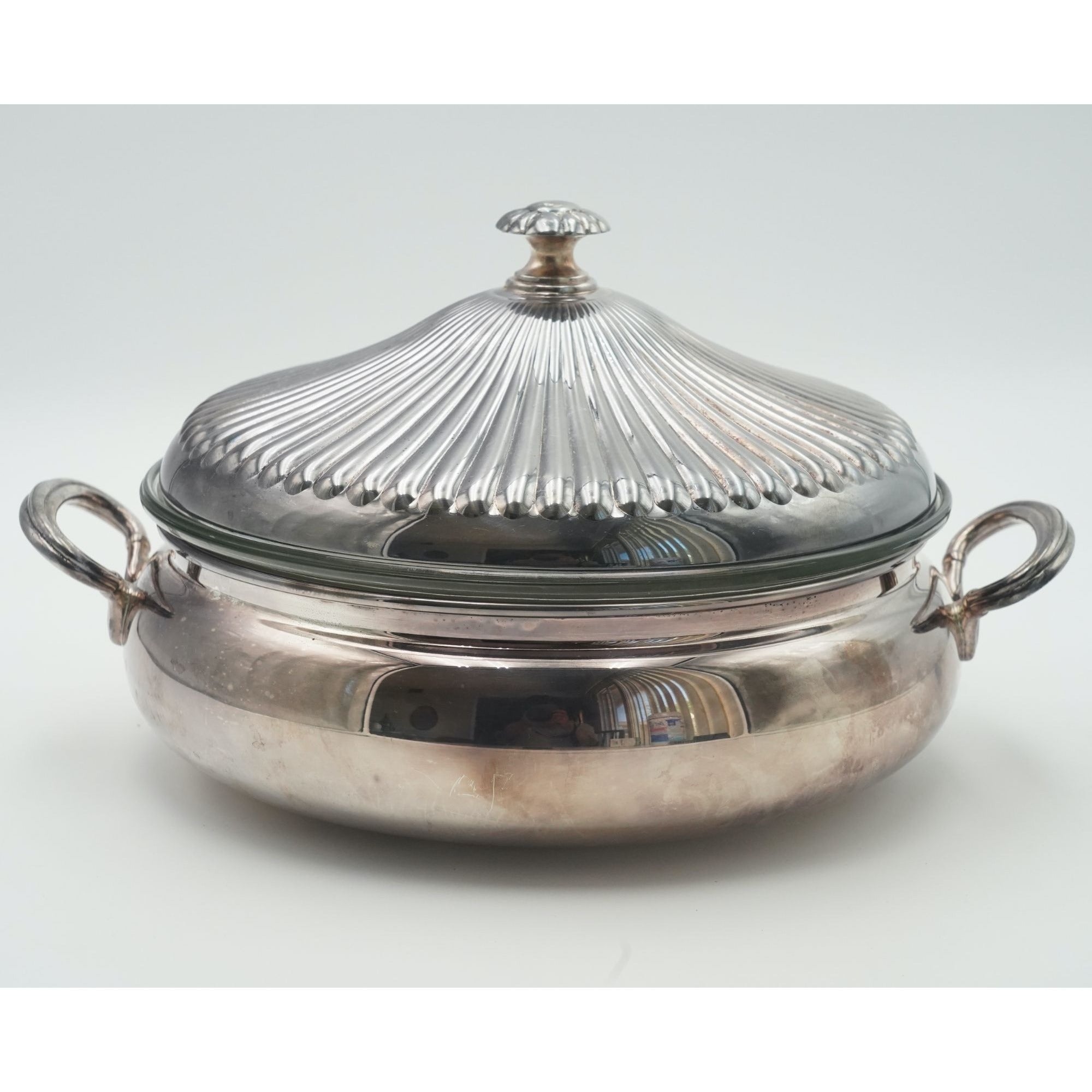 Gorham YH307 Silver-Plated Round Covered Casserole with Glass