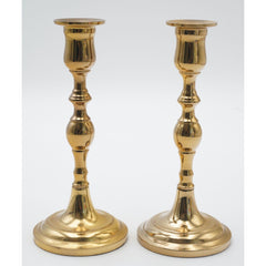 Vintage Brass Candle Holders - Elegant Pair of Candlesticks 7.5" H