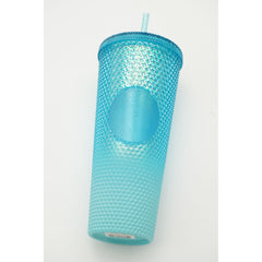 Starbucks Glacier Blue Ombre Gradient Bling Studded 24oz Venti Tumbler