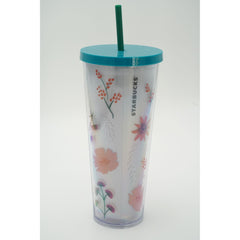 Starbucks Quetzal Bird Tropical Floral Flowers Venti Tumbler 24oz Cold Cup