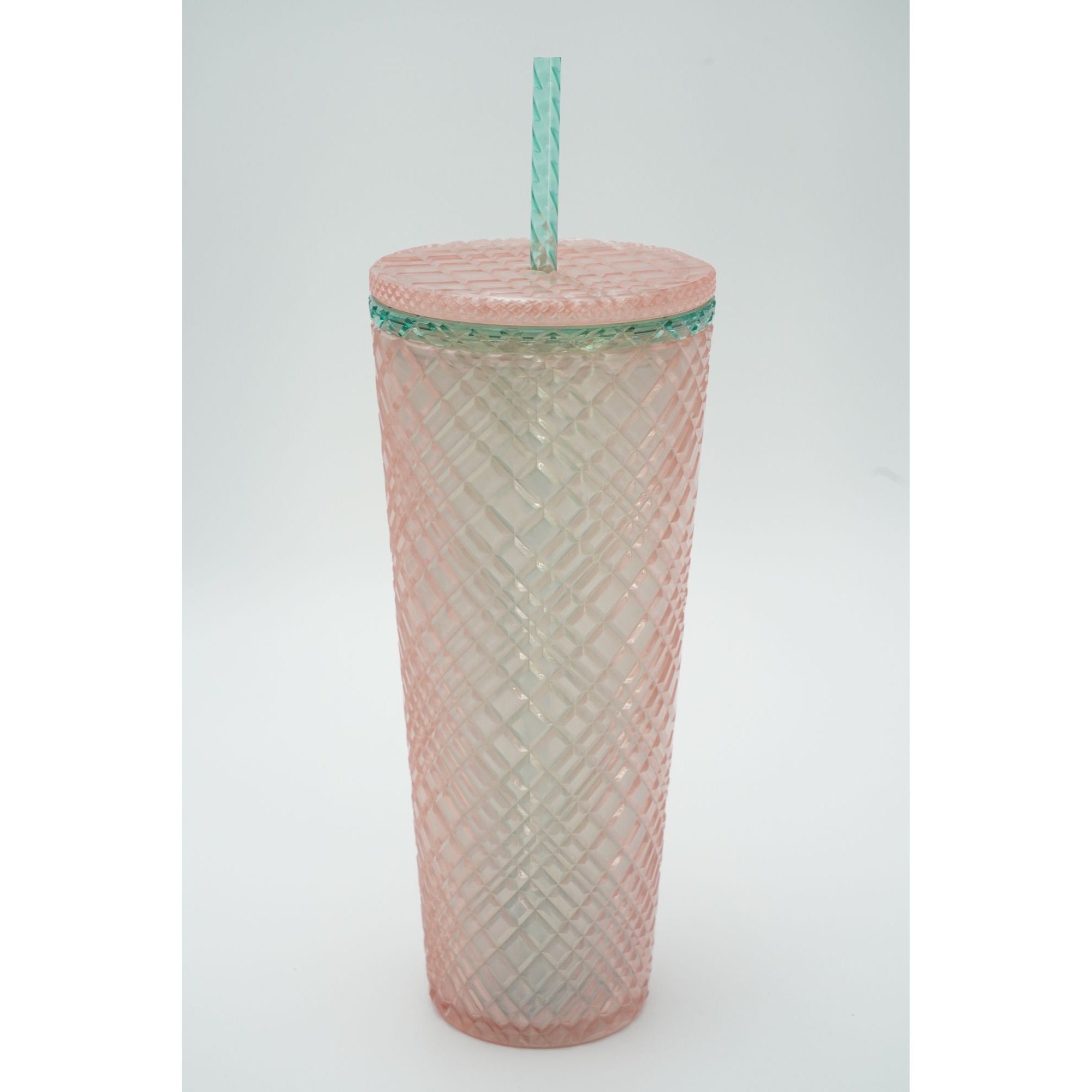 Starbucks Tumbler Summer Jeweled Pearl Pink Green Venti 24oz Cold Cup