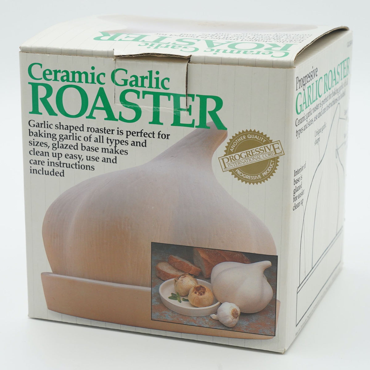 Vintage Progressive International Ceramic Garlic Roaster for Baking Garlic