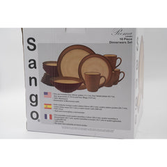 Sango Roma Caramel 16-Piece Dinnerware Set Hand Painted 4815-16