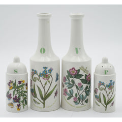 Portmeirion Botanic Garden Vinegar and Oil Bottles, Salt and Pepper Shakers Set