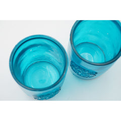 Authentic 100% Recycled Glass San Miguel Blue 5.25" H Tumblers Set of 2