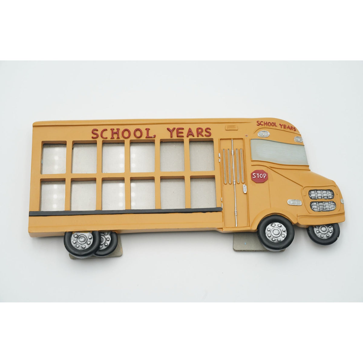 School Years School Bus Photo Frame 1-12 Grades Free Standing or Wall Hanging