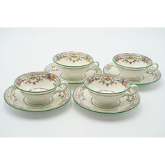 Minton Shaftesbury Footed Cups & Saucers Set of 4 England