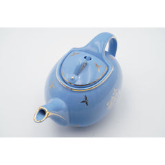 Vintage Hall 0749 6-Cup Hook Cover Teapot & Lid Blue, Gold Motif