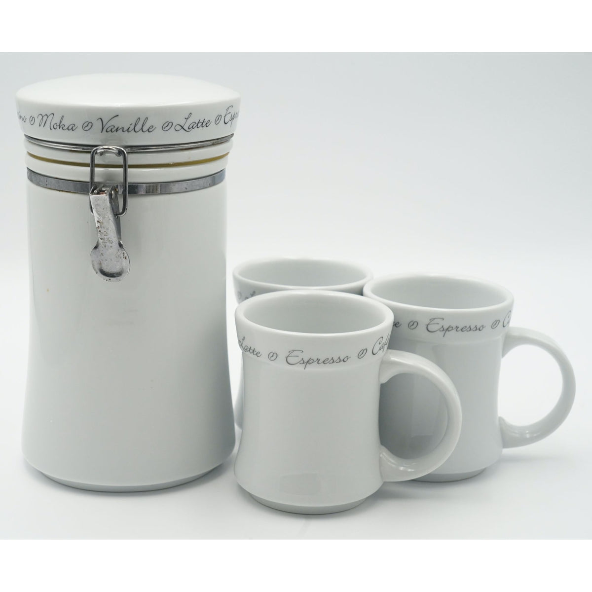 JO!E MSC Cafe Coffee Canister & 3 Mugs Set