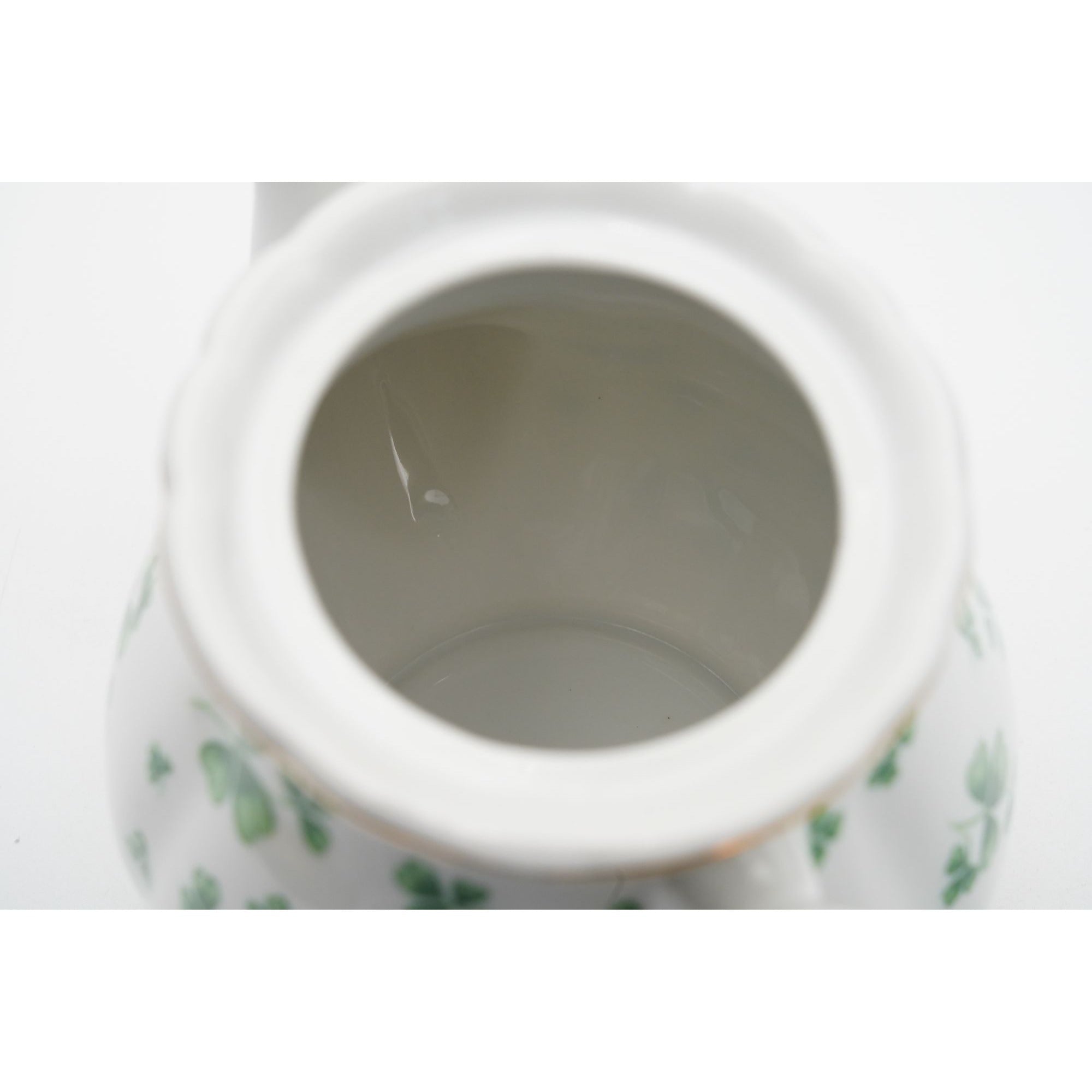 Lefton China Shamrock Teapot w/Lid, Gold Tone Accents #03080