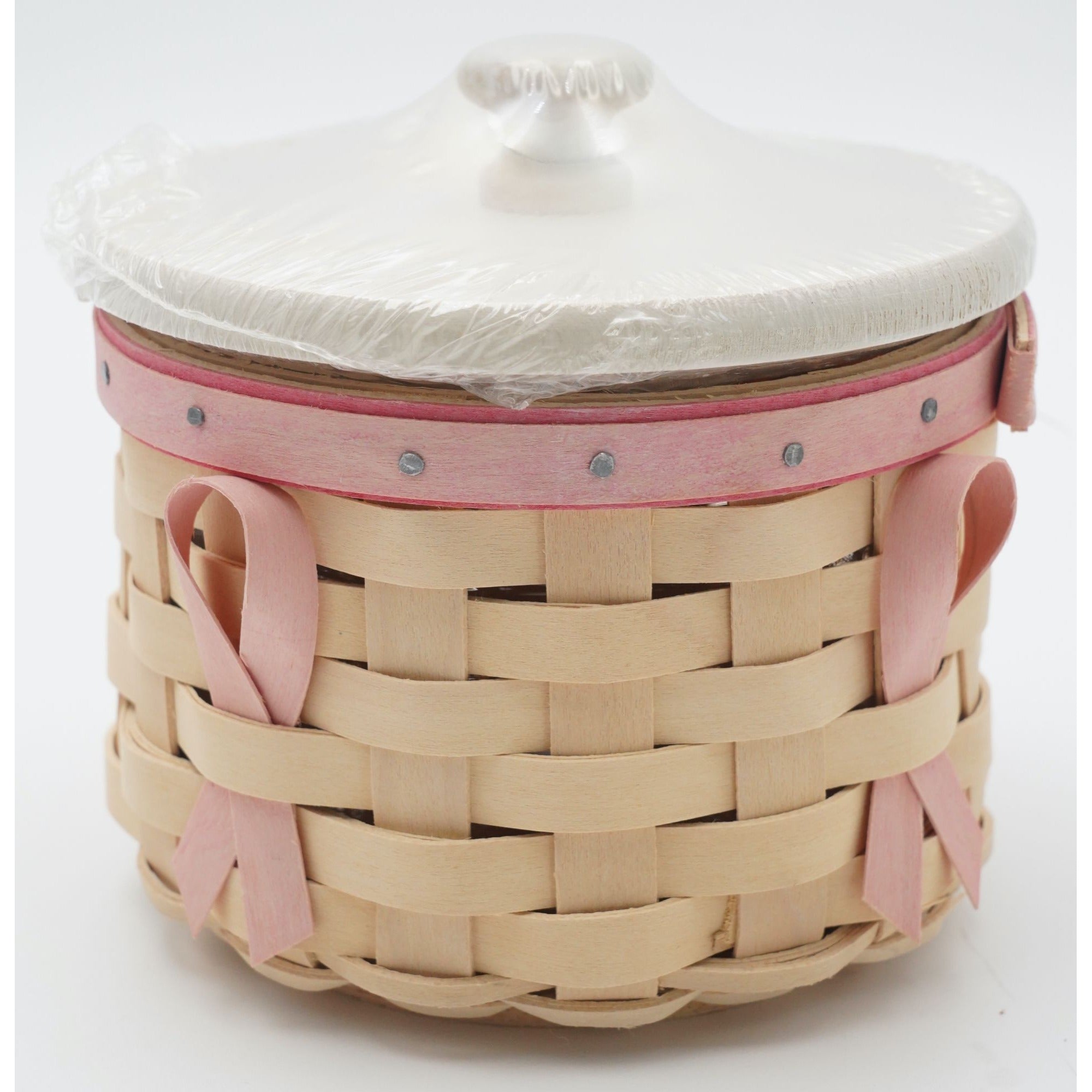 Longaberger 2006 Horizon of Hope Basket with Lid, Tie-on, Liner, Protector