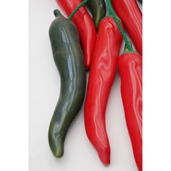 Hanging Ceramic Chili Peppers Red and Green 14" Kitchen Decor