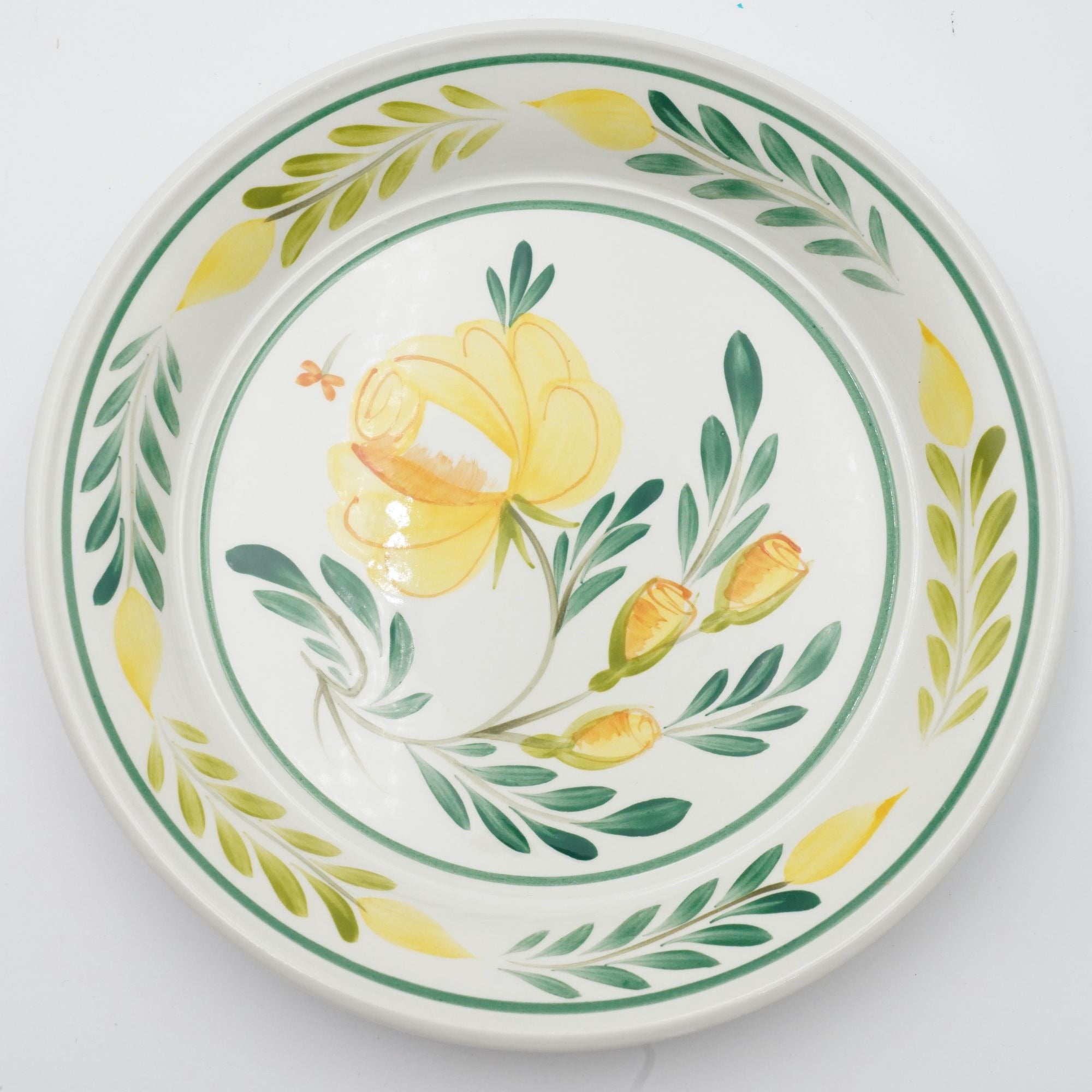 Macy's Hand-Painted Yellow Rose 8.5" Salad Plate by Portmeirion in Britain